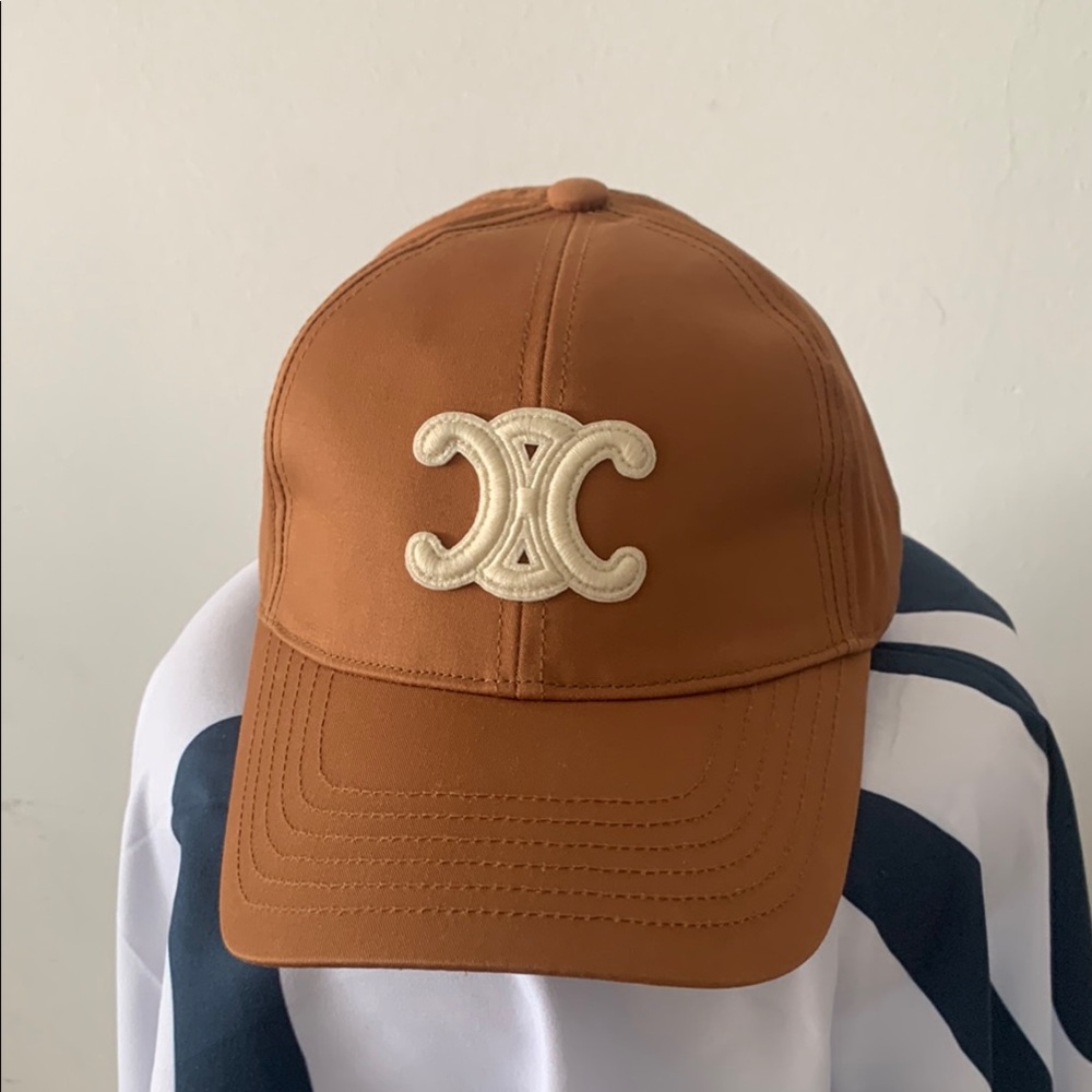 Celine Tan Cap with Cream Emblem